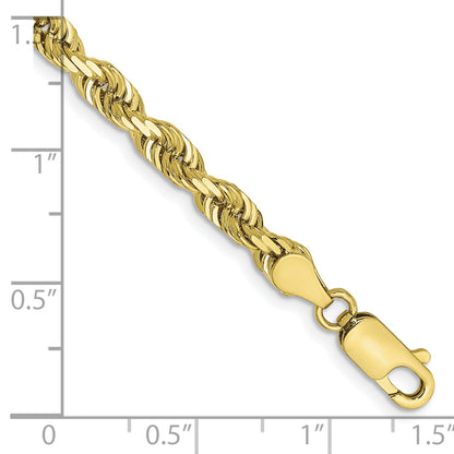 8 Inch 10K Yellow Gold 4.5mm D/C Quadruple Rope Chain Bracelet