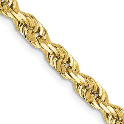 26 Inch 10K Yellow Gold 4.5mm D/C Quadruple Rope Chain Necklace
