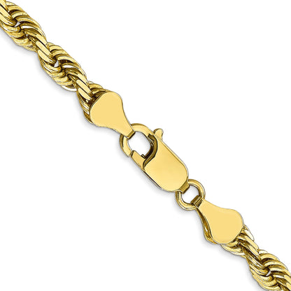 2 Inch 10K Yellow Gold 5mm D/C Quadruple Rope Chain Necklace