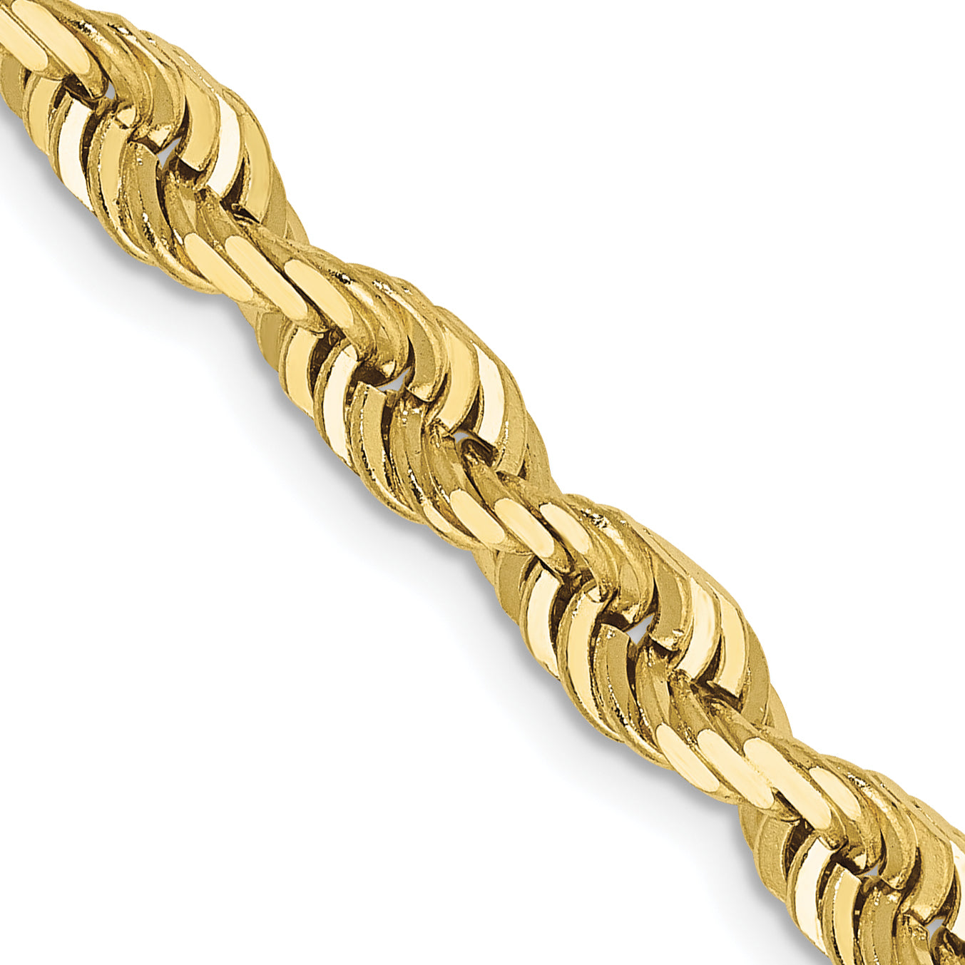 26 Inch 10K Yellow Gold 5mm D/C Quadruple Rope Chain Necklace