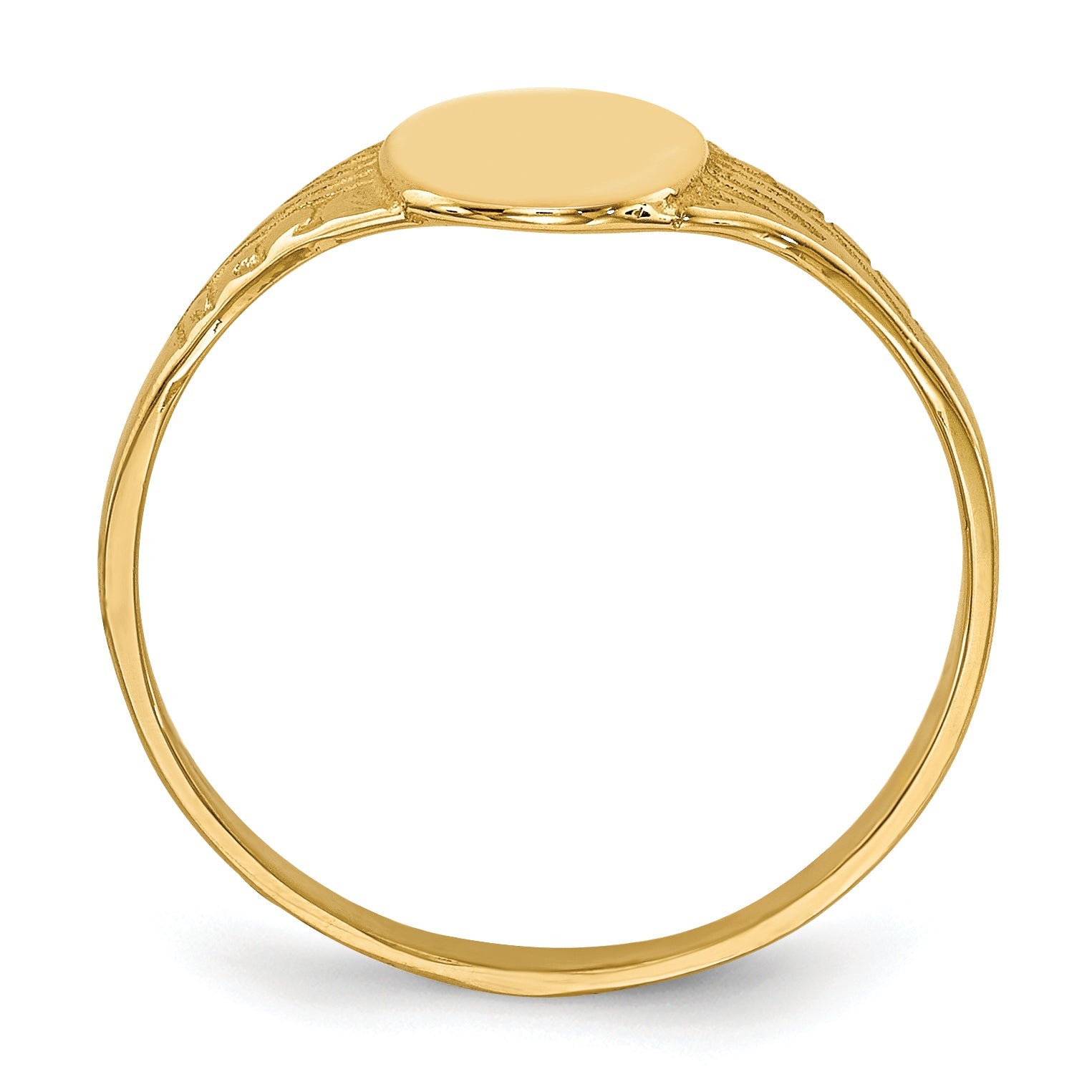 10K Yellow Gold 10K Oval Polished Child Signet Ring