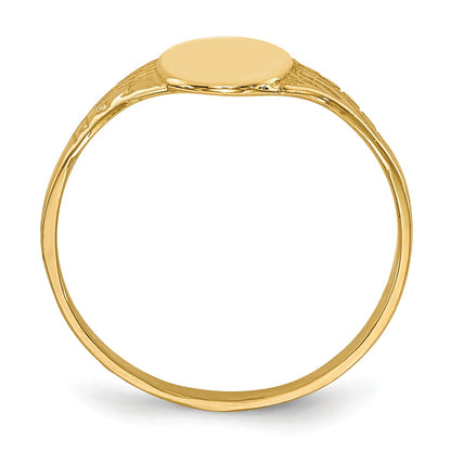 10K Yellow Gold 10K Oval Polished Child Signet Ring