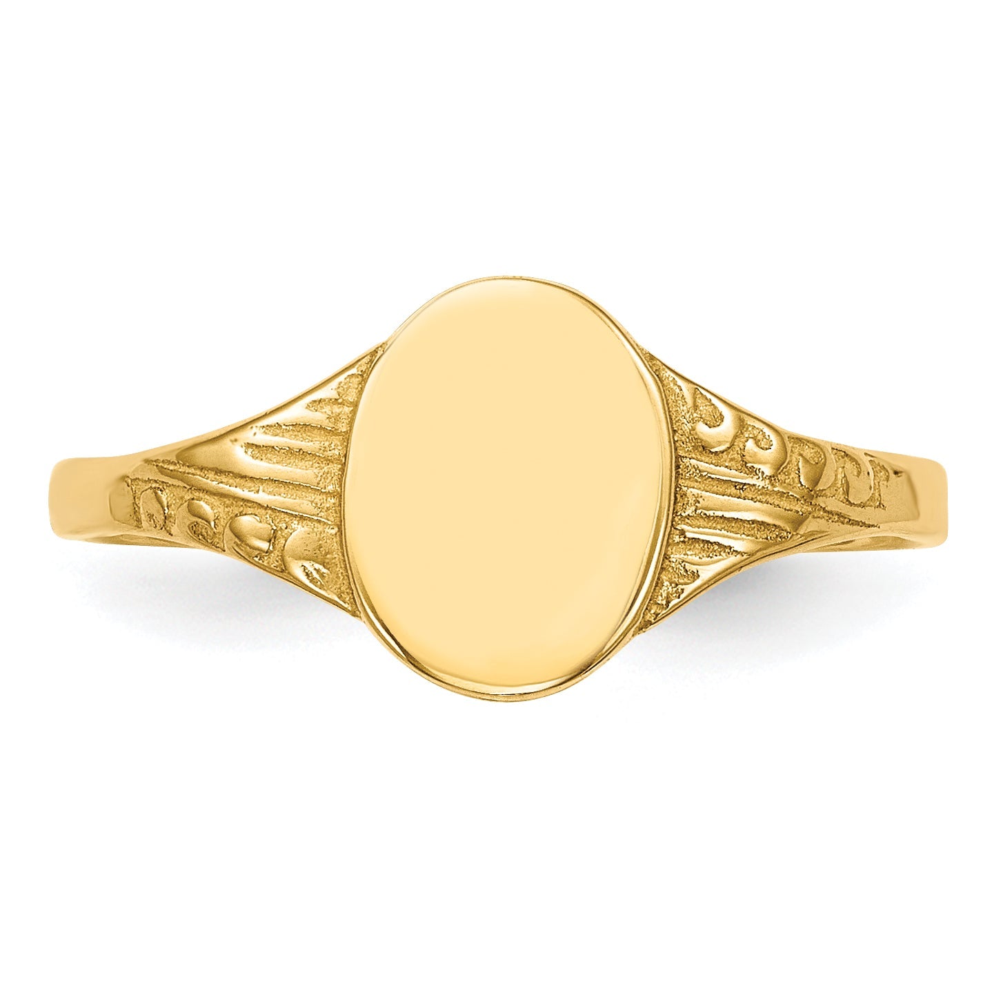 10K Yellow Gold 10K Oval Polished Child Signet Ring
