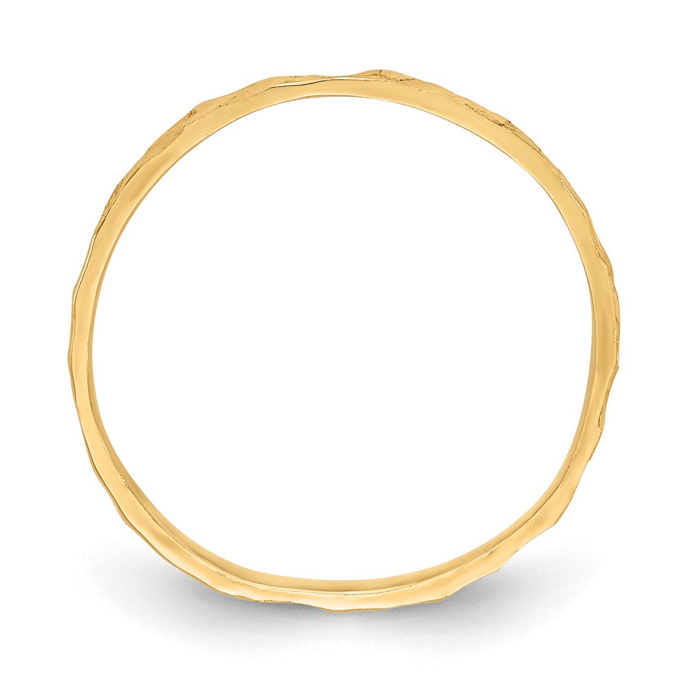 10K Yellow Gold 10K Diamond-Cut Zig-Zag Design Band Childs Ring