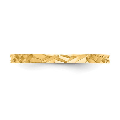10K Yellow Gold 10K Diamond-Cut Zig-Zag Design Band Childs Ring