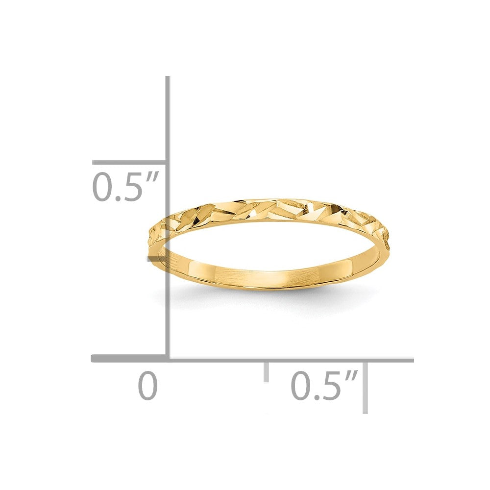 10K Yellow Gold 10K Diamond-Cut Zig-Zag Design Band Childs Ring