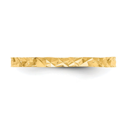 10K Yellow Gold 10K Diamond-Cut Design Band Childs Ring