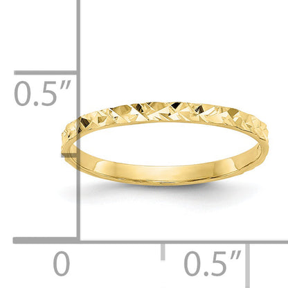 10K Yellow Gold 10K Diamond-Cut Design Band Childs Ring