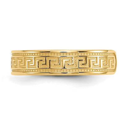 10K Yellow Gold 10K Greek Key Toe Ring
