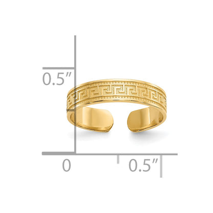 10K Yellow Gold 10K Greek Key Toe Ring