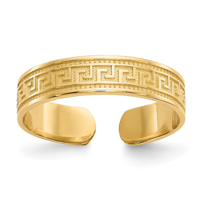 10K Yellow Gold 10K Greek Key Toe Ring