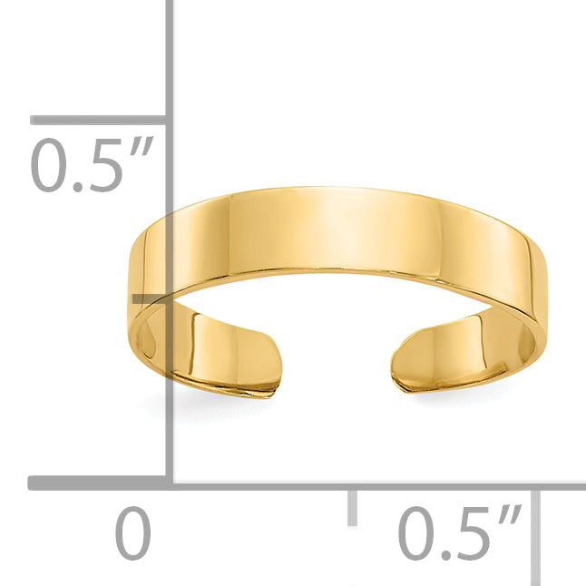 10K Yellow Gold 10K Adjustable Polished Band Toe Ring