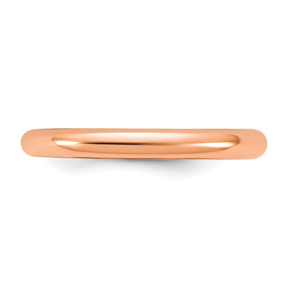 10K Rose Gold 2mm Half-Round Band Size 3 Baby / Children'S Ring