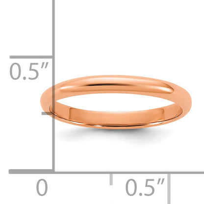 10K Rose Gold 2mm Half-Round Band Size 3 Baby / Children'S Ring
