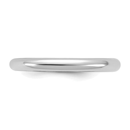 10K White Gold 2mm Half-Round Band Size 3 Baby / Children'S Ring