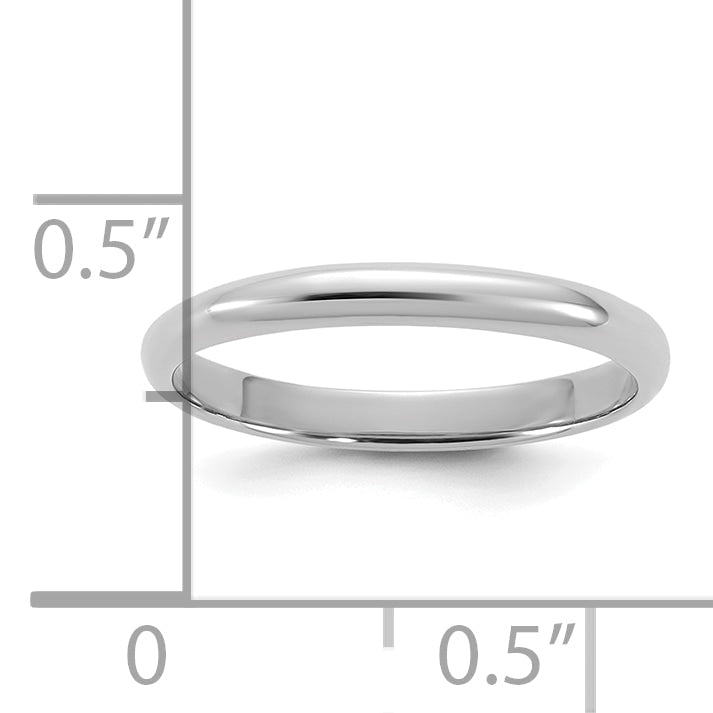 10K White Gold 2mm Half-Round Band Size 3 Baby / Children'S Ring