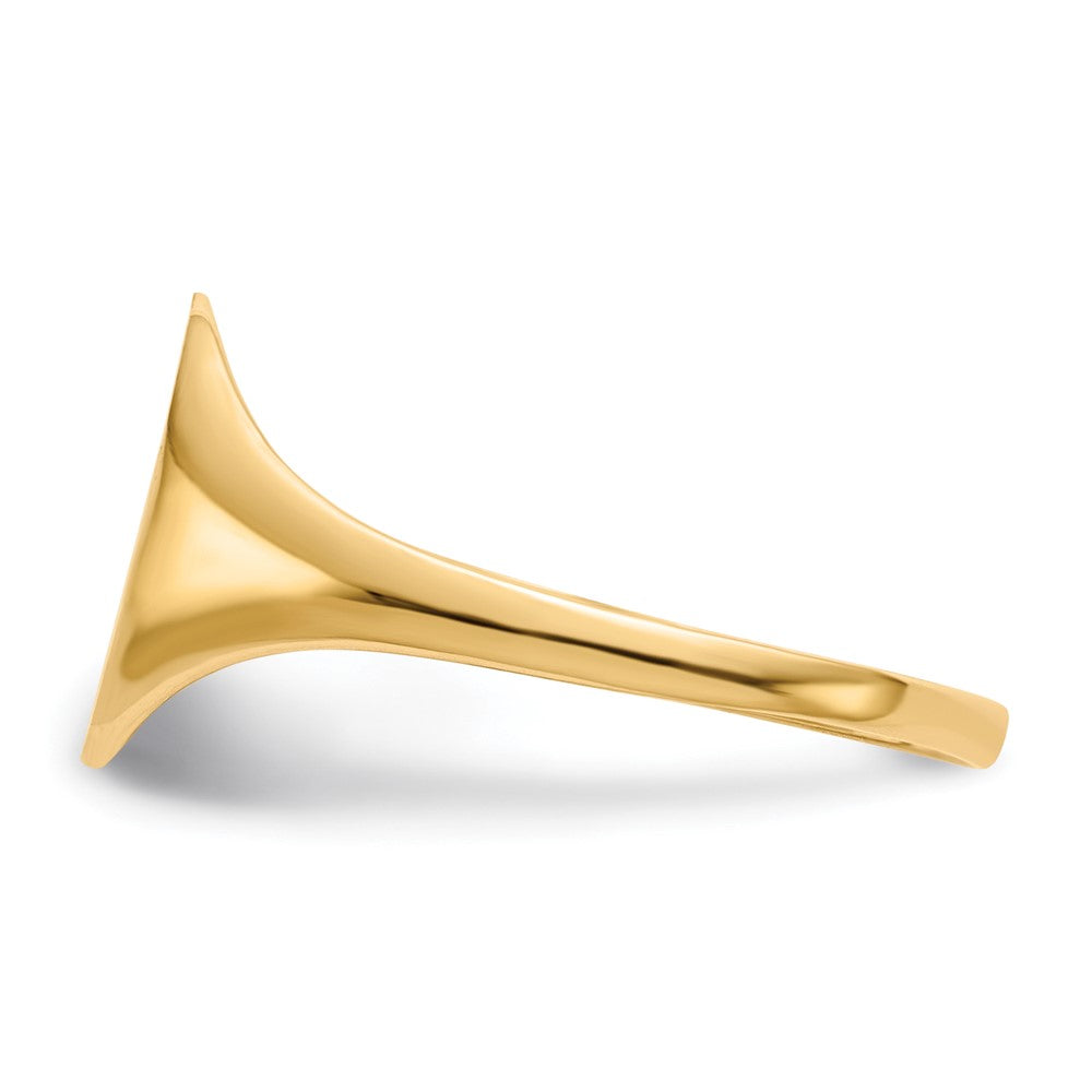 10K Yellow Gold 10.0X8.5mm Closed Back Signet Ring