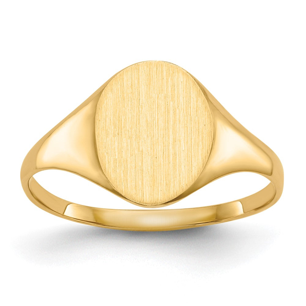 10K Yellow Gold 10.0X8.5mm Closed Back Signet Ring
