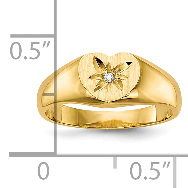 10K Yellow Gold 10K Child'S Aa Diamond Signet Ring