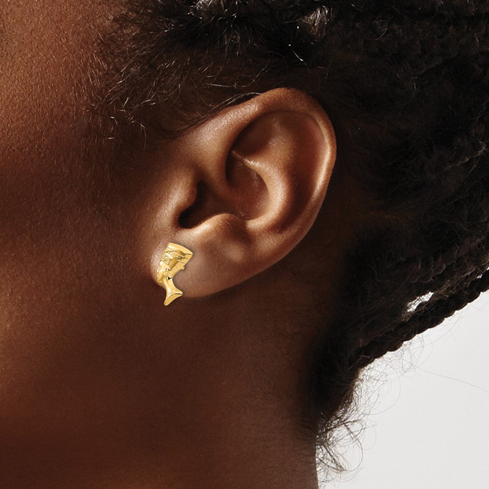 10K Yellow Gold 10K Nefertiti Post Earrings