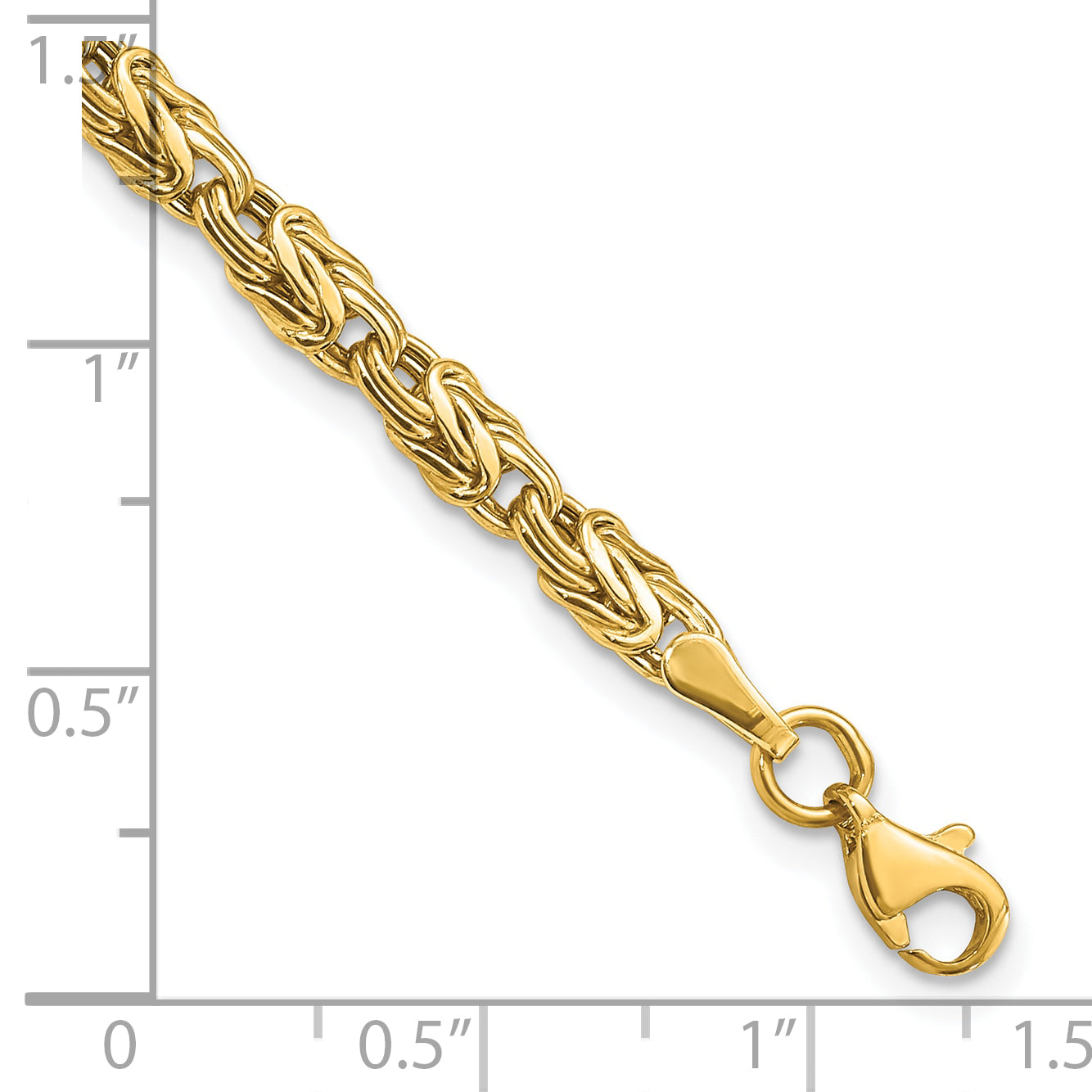 10K Yellow Gold 10K Polished Fancy Byzantine Bracelet