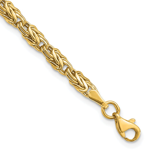 10K Yellow Gold 10K Polished Fancy Byzantine Bracelet