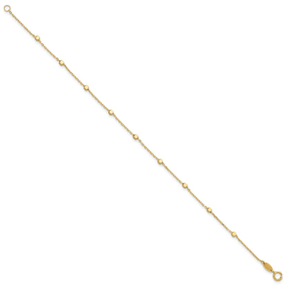 10K Yellow Gold 10K Polished Cube Stations Bracelet