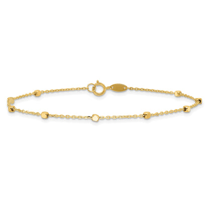 10K Yellow Gold 10K Polished Cube Stations Bracelet