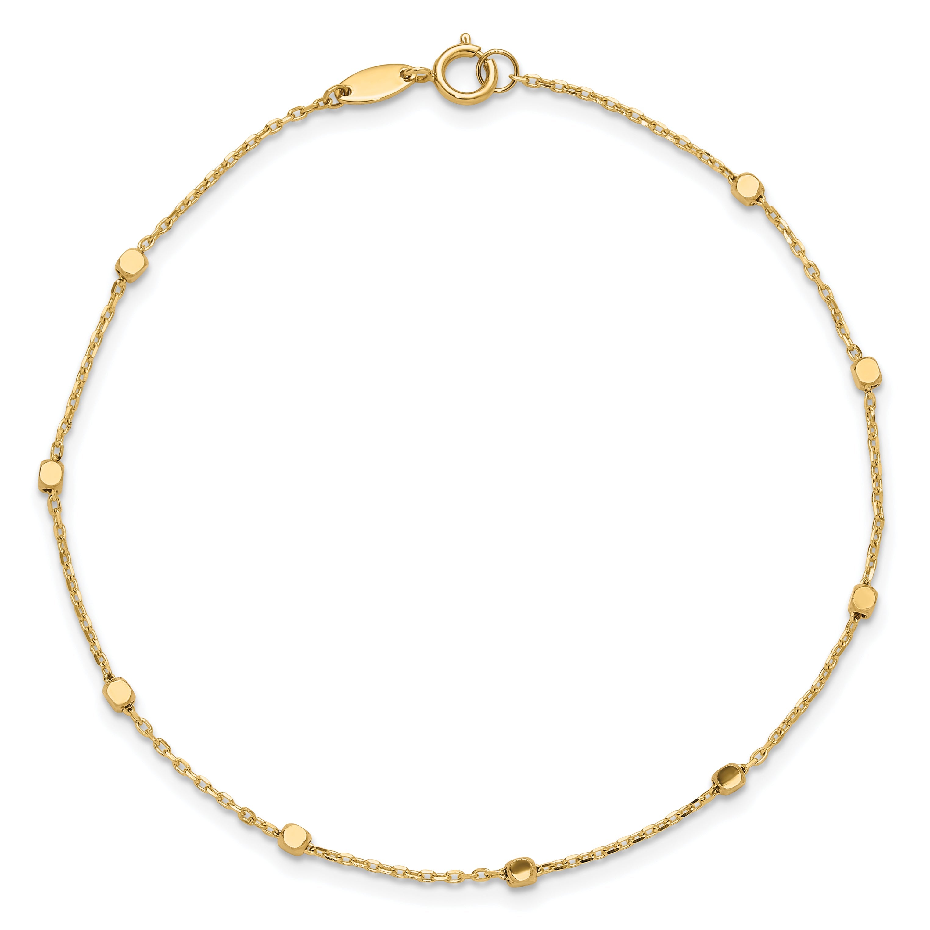 10K Yellow Gold 10K Polished Cube Stations Bracelet
