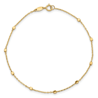 10K Yellow Gold 10K Polished Cube Stations Bracelet