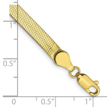 8 Inch 10K Yellow Gold 4mm Silky Herringbone Chain Bracelet