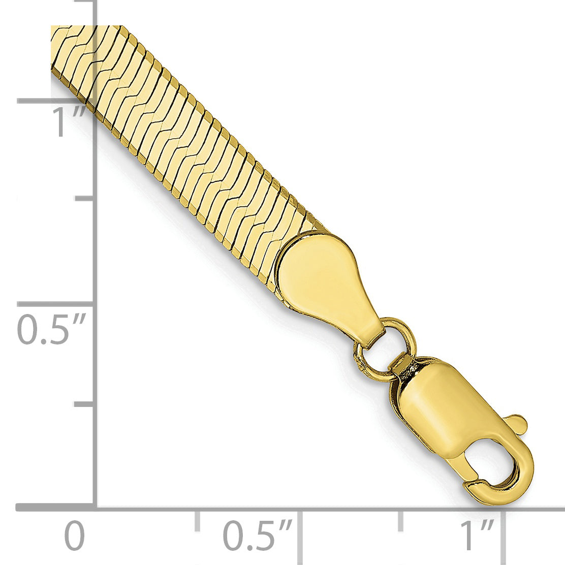 7 Inch 10K Yellow Gold 5mm Silky Herringbone Chain Bracelet