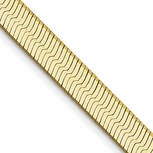 2 Inch 10K Yellow Gold 5mm Silky Herringbone Chain Necklace