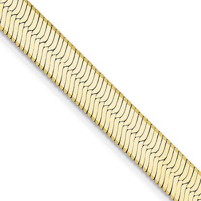 24 Inch 10K Yellow Gold 5.5mm Silky Herringbone Chain Necklace