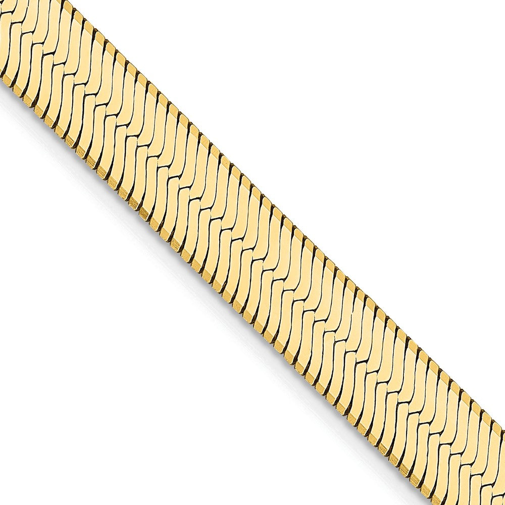 24 Inch 10K Yellow Gold 10K 6.5mm Silky Herringbone Chain Necklace