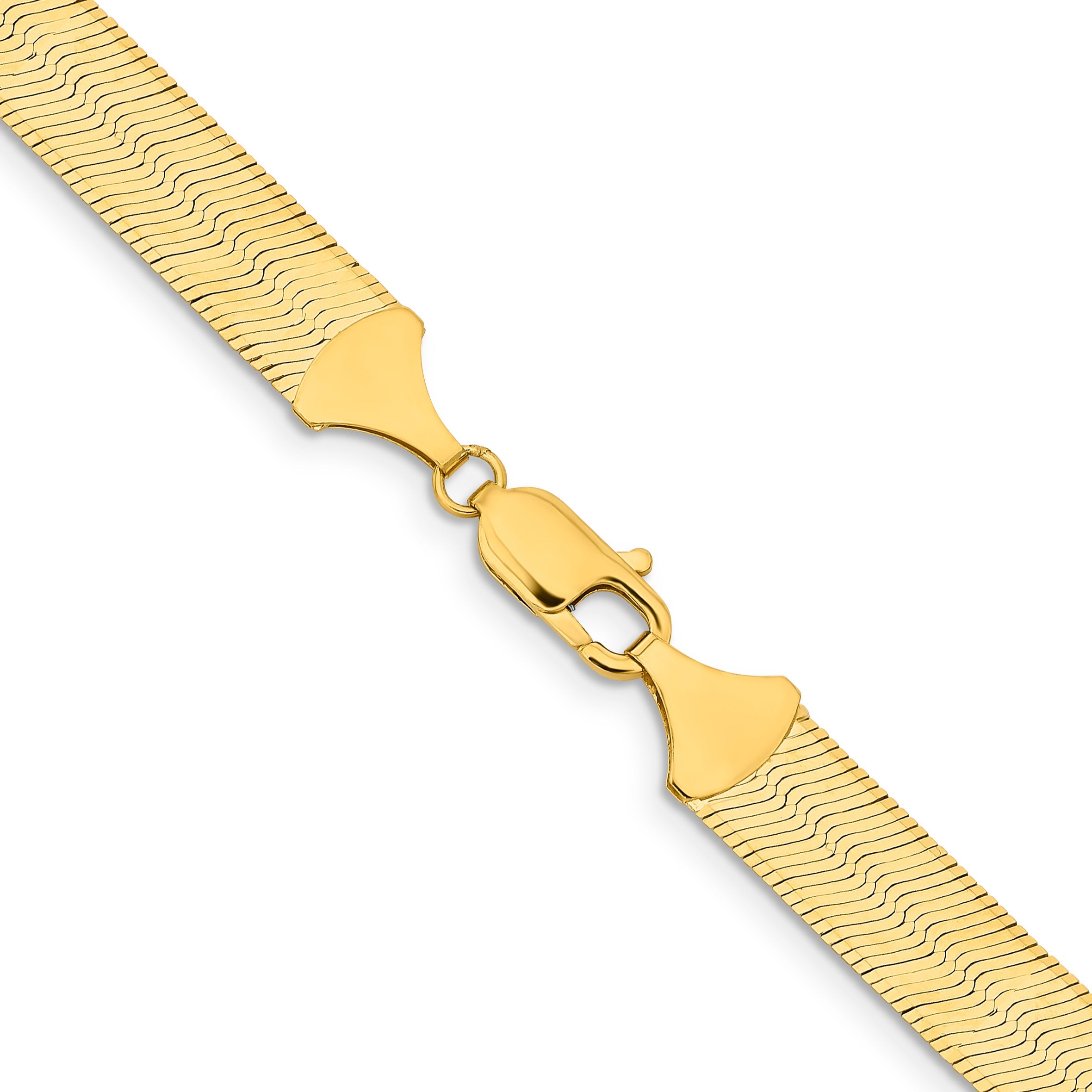 18 Inch 10K Yellow Gold 10K 10mm Silky Herringbone Chain Necklace