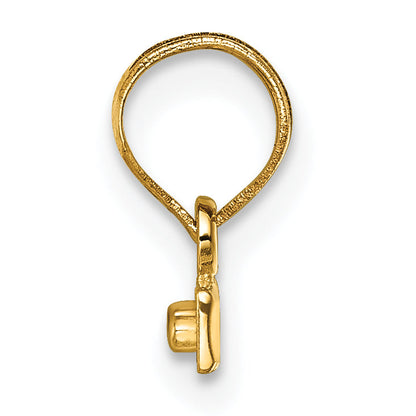 10K Yellow Gold 10Ky Casted Small Diamond-Cut Top Charm