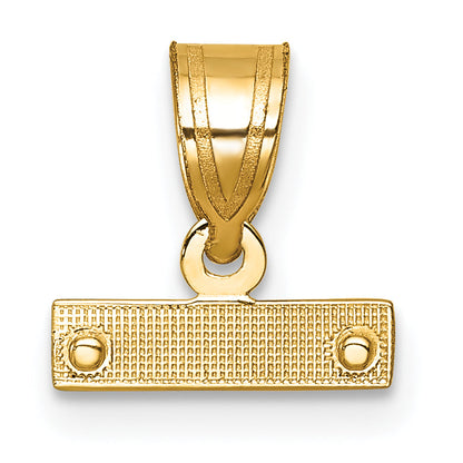 10K Yellow Gold 10Ky Casted Small Diamond-Cut Top Charm