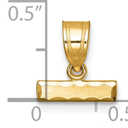 10K Yellow Gold 10Ky Casted Small Diamond-Cut Top Charm