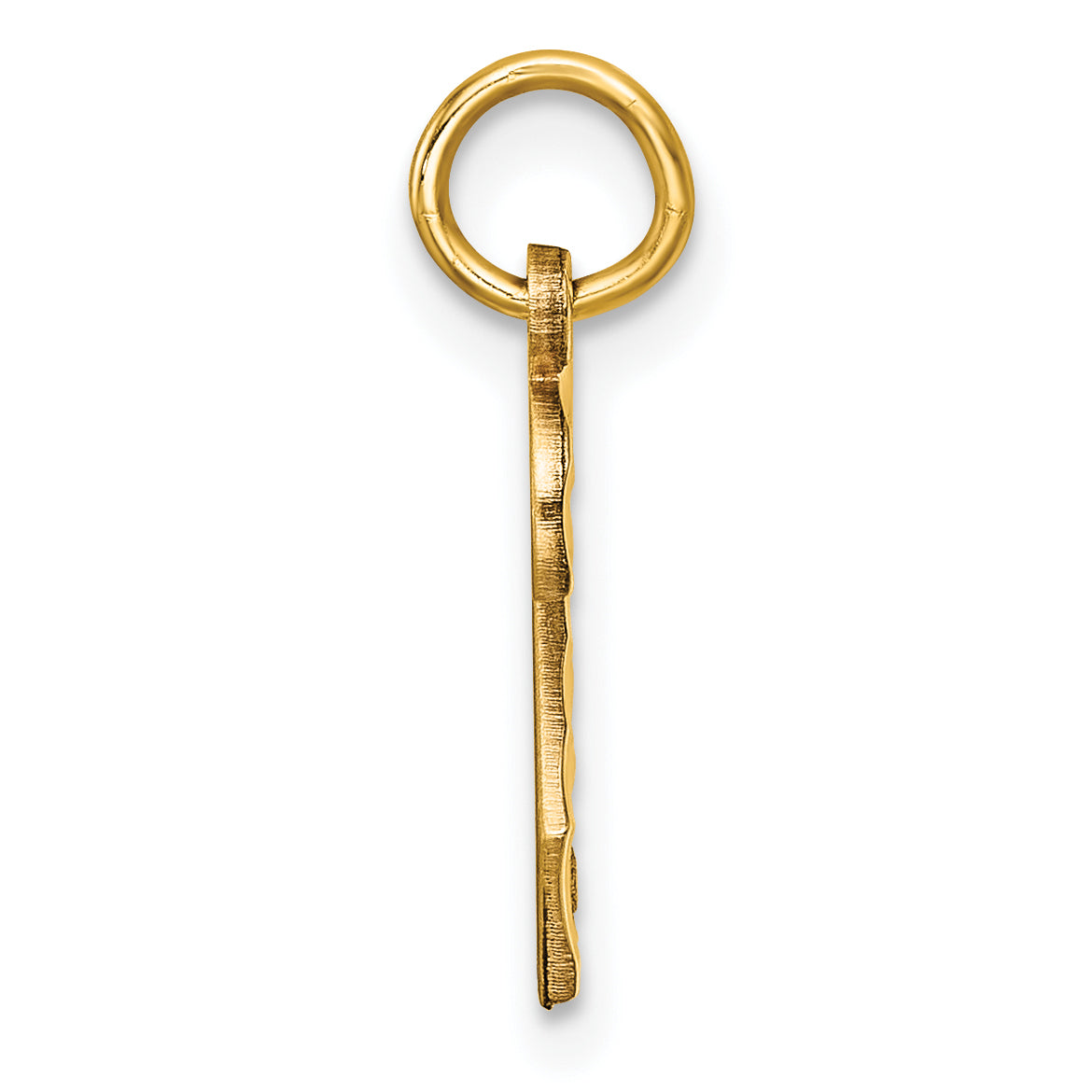 10K Yellow Gold 10Ky Casted Small Diamond-Cut Number 2 Charm