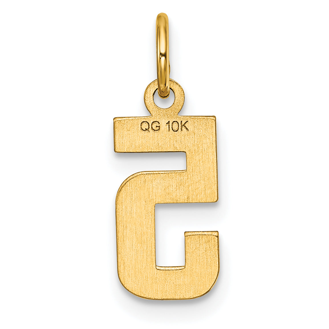 10K Yellow Gold 10Ky Casted Small Diamond-Cut Number 5 Charm