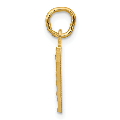 10K Yellow Gold 10Ky Casted Small Diamond-Cut Number 7 Charm