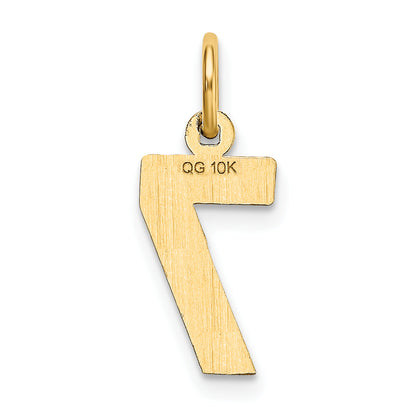 10K Yellow Gold 10Ky Casted Small Diamond-Cut Number 7 Charm