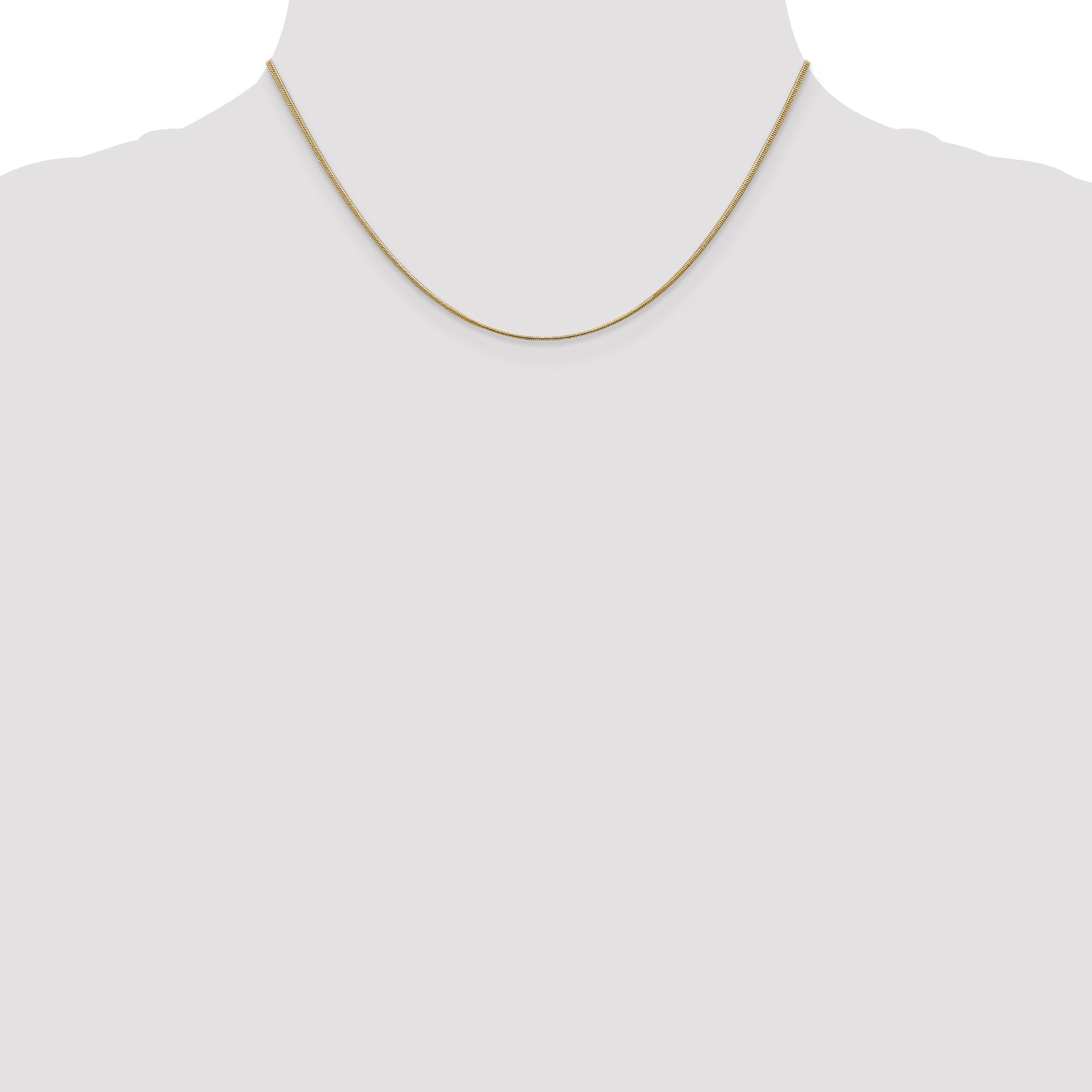 16 Inch 10K Yellow Gold 1.1mm Round Snake Chain Necklace