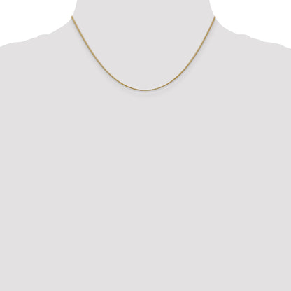 16 Inch 10K Yellow Gold 1.1mm Round Snake Chain Necklace