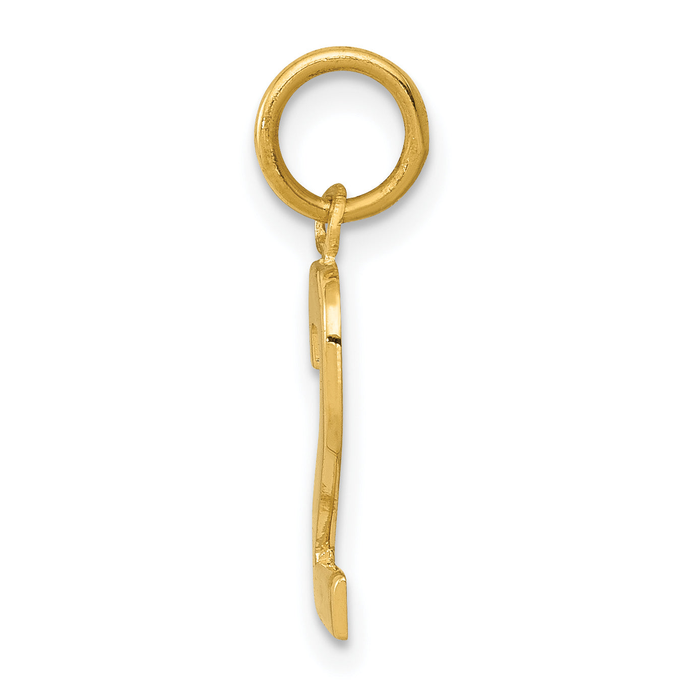 10K Yellow Gold Small Polished Number 2 Charm