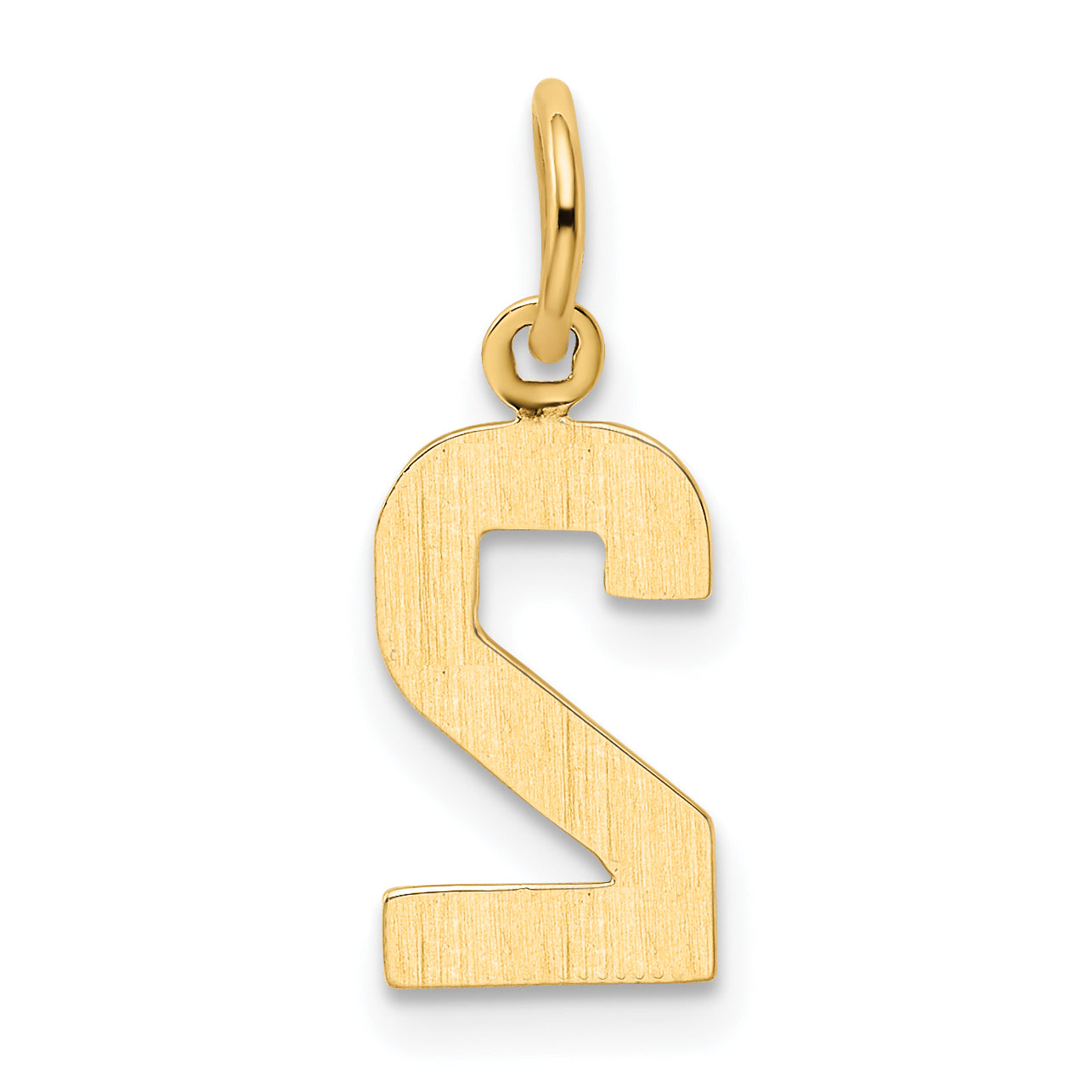 10K Yellow Gold Small Polished Number 2 Charm