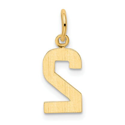 10K Yellow Gold Small Polished Number 2 Charm
