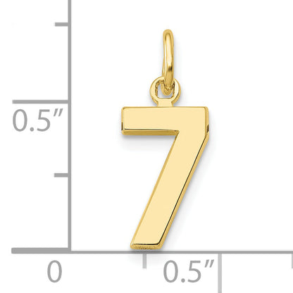 10K Yellow Gold Small Polished Number 7 Charm