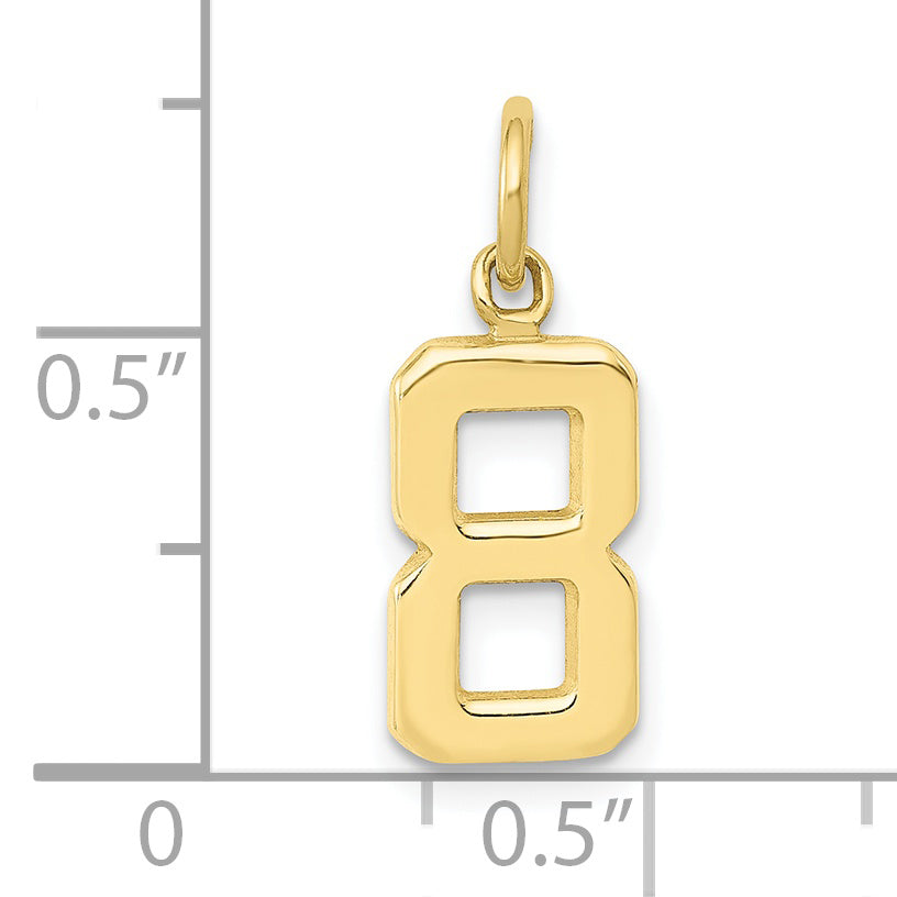 10K Yellow Gold Small Polished Number 8 Charm
